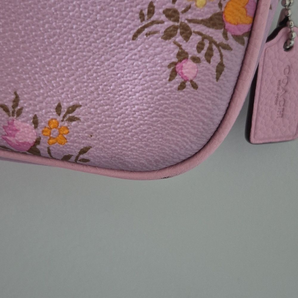 COACH Sadie Crossbody Clutch With Cross Stitch Floral Print F22836 Lavender Pink - Picture 4 of 17